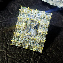 Load image into Gallery viewer, Sparkling Multi Rectangle Accent Diamond Shaped Cubic Zircon Brooches Pins
