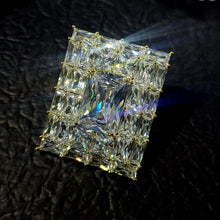 Load image into Gallery viewer, Sparkling Multi Rectangle Accent Diamond Shaped Cubic Zircon Brooches Pins
