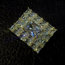 Load image into Gallery viewer, Sparkling Multi Rectangle Accent Diamond Shaped Cubic Zircon Brooches Pins
