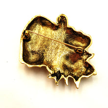 Load image into Gallery viewer, Jewelblings Steampunk Stylish Gold Metal Work Rose Skull with Hat Pin Brooch Halloween Unisex Gothic Punk Themed Party Costume Accessory
