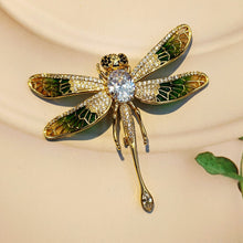 Load image into Gallery viewer, Stunning Articulated Trembling Enamel Wings Green Butterfly Brooch Pin
