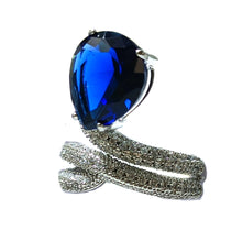 Load image into Gallery viewer, Jewelblings Stunning Wrap Band Blue Pear Solitaire Adjustable Rings
