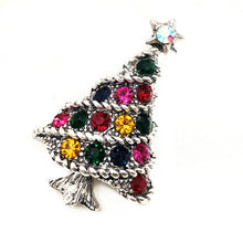 Load image into Gallery viewer, Jewelblings Stunning Vintage Golden Braided Colorful Crystal Christmas Tree Brooches and Pins for Family Best Friends Winter Holiday Jewelry
