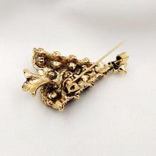 Load image into Gallery viewer, Jewelblings Stunning Vintage Golden Braided Colorful Crystal Christmas Tree Brooches and Pins for Family Best Friends Winter Holiday Jewelry
