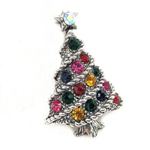 Load image into Gallery viewer, Jewelblings Stunning Vintage Golden Braided Colorful Crystal Christmas Tree Brooches and Pins for Family Best Friends Winter Holiday Jewelry
