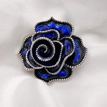 Load image into Gallery viewer, Jewelblings Stunning Vintage Multi Layers Petal Blossom Royal Blue Rose Brooches Beaded Enamel Rose Flower Pins for Women Wedding Jewelry
