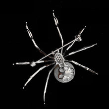 Load image into Gallery viewer, Jewelblings Victorian Vintage Micro Pave Clear CZ  Head Imitated White Pearl Spider Brooches Pins for Women Suit Halloween Costume Jewelry

