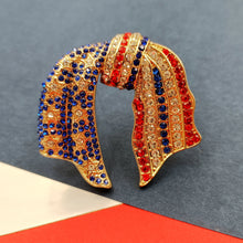 Load image into Gallery viewer, Jewelblings Vintage Blue and Red Crystal US Flag Patriotic Bowknot Brooch Pin Independent Patriotism American Memorial Election Day Jewelry
