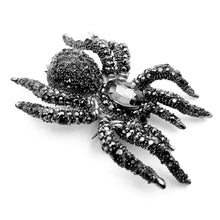 Load image into Gallery viewer, Jewelblings Vintage Statement 10-Legged Large Black Crystal Rhinestone Spider Brooches Huge Dangerous Bug Pin for Halloween Party Jewelry
