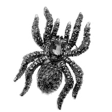Load image into Gallery viewer, Jewelblings Vintage Statement 10-Legged Large Black Crystal Rhinestone Spider Brooches Huge Dangerous Bug Pin for Halloween Party Jewelry
