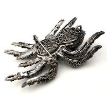 Load image into Gallery viewer, Jewelblings Vintage Statement 10-Legged Large Black Crystal Rhinestone Spider Brooches Huge Dangerous Bug Pin for Halloween Party Jewelry
