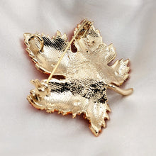 Load image into Gallery viewer, Jewelblings Vintage Stylish Yellow Orange Red Crystal Big Maple Leaf Brooch
