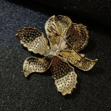 Load image into Gallery viewer, Jewelblings Gorgeous Full Pave Cubic Zircon Gold Iris Orchid Brooches Lily Floral Pin for Women Fashion Dress Gown Outfit Occasion Jewelry
