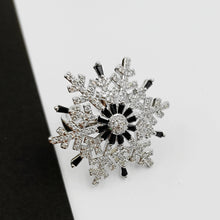 Load image into Gallery viewer, Jewelblings Gorgeous Black Clear White Snowflake Adjustable Rings for Women
