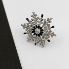 Load image into Gallery viewer, Jewelblings Gorgeous Black Clear White Snowflake Adjustable Rings for Women
