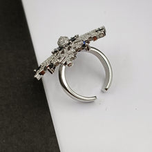 Load image into Gallery viewer, Jewelblings Gorgeous Black Clear White Snowflake Adjustable Rings for Women

