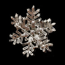 Load image into Gallery viewer, Jewelblings Winter Holiday Jewelry Buaguette Cut CZ Cluster Mother of Pearls Snowflake Brooch Snow Flower Pin or Women Coat Dressy Clothes

